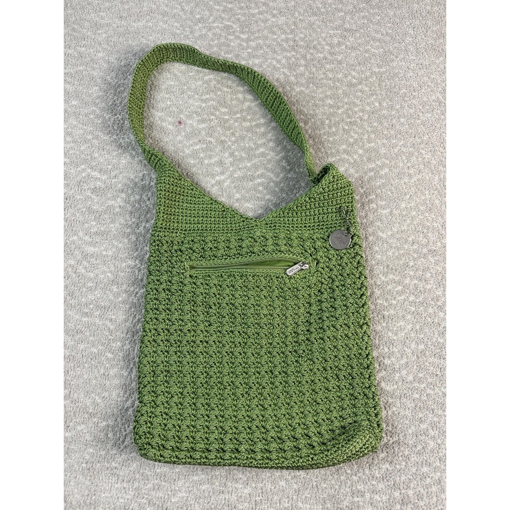The‎ Sak Original Shoulder Bag Womens Medium Green Crochet Boho Hobo Purse